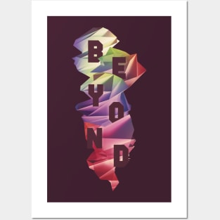 BEYOND - Polygonal Typography Diamonds Posters and Art